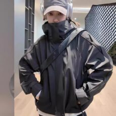 2025 Heavy Industry 3D Cutting Black Hooded Stormtrooper Short Coat for Women Spring and Autumn New Outdoor Windproof - Image 4