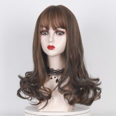 Highlighted women's wig long curly hair big wave wig synthetic hair set - Image 3