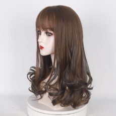 Highlighted women's wig long curly hair big wave wig synthetic hair set - Image 4